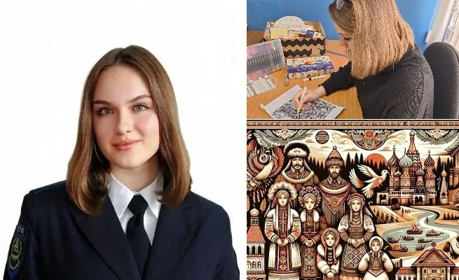 Екатерина Гусева и её открытка «Символы единства»