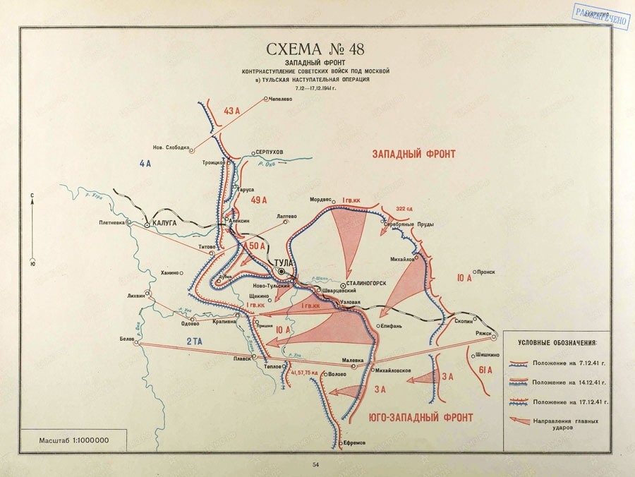 Схема №48. Тульская наступательная операция, 7–17 декабря 1941