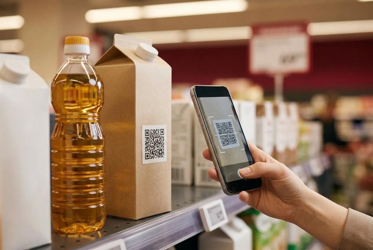 Сканирование QR-кода маркировки на упаковке в магазине