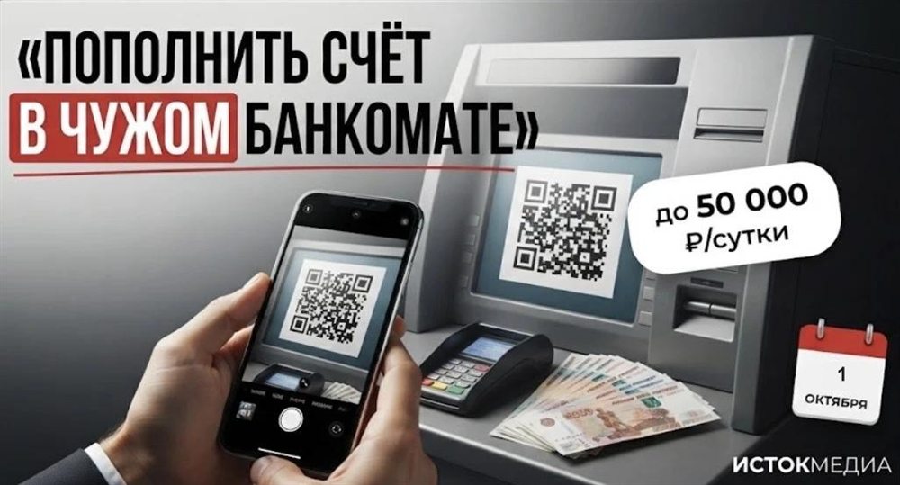 Пополнить свой счёт в чужом банкомате по СБП — до 50 000 рублей в сутки